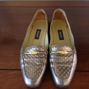 BALLY  Womens Bronze Leather Vanessa Flats Sz 9 C